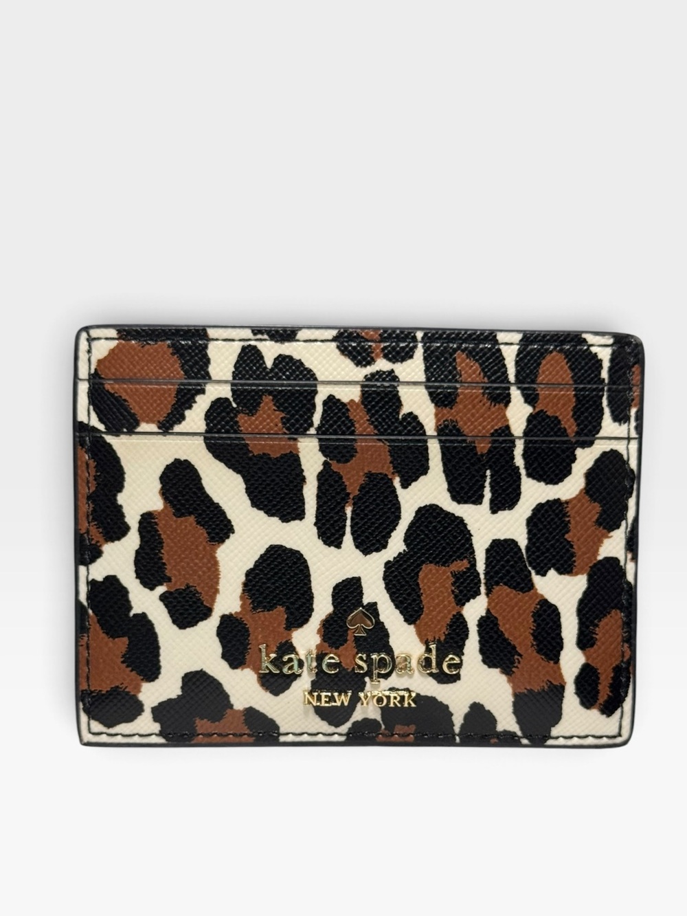 KATE SPADE Women's Madison Leopard Print Card Wallet Holder